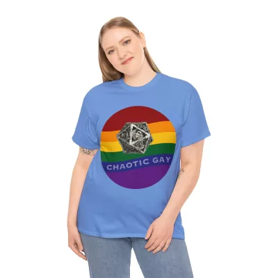 Chaotic Gay | Unisex T-shirt | Dungeons and Dragons Style | Pathfinder Style | Fantastic Gift | Metal D20 Shirt | Dragon Dice Shirt - Image 76