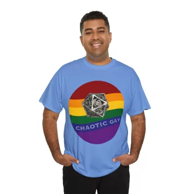 Chaotic Gay | Unisex T-shirt | Dungeons and Dragons Style | Pathfinder Style | Fantastic Gift | Metal D20 Shirt | Dragon Dice Shirt - Image 80