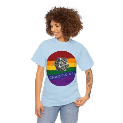 Chaotic Gay | Unisex T-shirt | Dungeons and Dragons Style | Pathfinder Style | Fantastic Gift | Metal D20 Shirt | Dragon Dice Shirt - Image 63