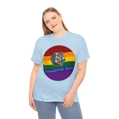 Chaotic Gay | Unisex T-shirt | Dungeons and Dragons Style | Pathfinder Style | Fantastic Gift | Metal D20 Shirt | Dragon Dice Shirt - Image 64
