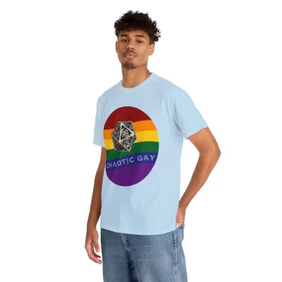 Chaotic Gay | Unisex T-shirt | Dungeons and Dragons Style | Pathfinder Style | Fantastic Gift | Metal D20 Shirt | Dragon Dice Shirt - Image 66