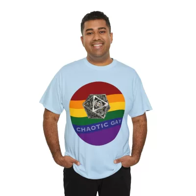 Chaotic Gay | Unisex T-shirt | Dungeons and Dragons Style | Pathfinder Style | Fantastic Gift | Metal D20 Shirt | Dragon Dice Shirt - Image 68