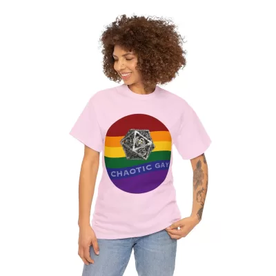 Chaotic Gay | Unisex T-shirt | Dungeons and Dragons Style | Pathfinder Style | Fantastic Gift | Metal D20 Shirt | Dragon Dice Shirt - Image 123