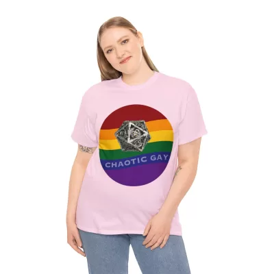 Chaotic Gay | Unisex T-shirt | Dungeons and Dragons Style | Pathfinder Style | Fantastic Gift | Metal D20 Shirt | Dragon Dice Shirt - Image 124