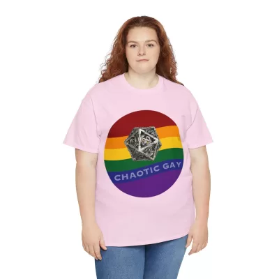 Chaotic Gay | Unisex T-shirt | Dungeons and Dragons Style | Pathfinder Style | Fantastic Gift | Metal D20 Shirt | Dragon Dice Shirt - Image 127