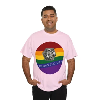 Chaotic Gay | Unisex T-shirt | Dungeons and Dragons Style | Pathfinder Style | Fantastic Gift | Metal D20 Shirt | Dragon Dice Shirt - Image 128