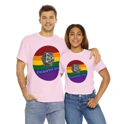 Chaotic Gay | Unisex T-shirt | Dungeons and Dragons Style | Pathfinder Style | Fantastic Gift | Metal D20 Shirt | Dragon Dice Shirt - Image 130