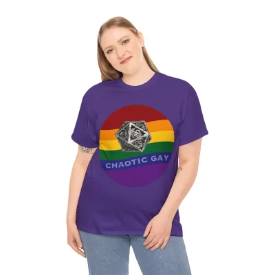 Chaotic Gay | Unisex T-shirt | Dungeons and Dragons Style | Pathfinder Style | Fantastic Gift | Metal D20 Shirt | Dragon Dice Shirt - Image 112