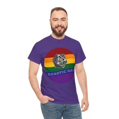Chaotic Gay | Unisex T-shirt | Dungeons and Dragons Style | Pathfinder Style | Fantastic Gift | Metal D20 Shirt | Dragon Dice Shirt - Image 113