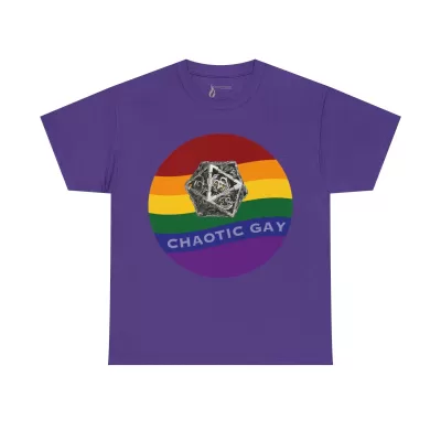 Chaotic Gay | Unisex T-shirt | Dungeons and Dragons Style | Pathfinder Style | Fantastic Gift | Metal D20 Shirt | Dragon Dice Shirt - Image 109