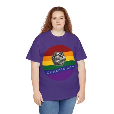 Chaotic Gay | Unisex T-shirt | Dungeons and Dragons Style | Pathfinder Style | Fantastic Gift | Metal D20 Shirt | Dragon Dice Shirt - Image 115