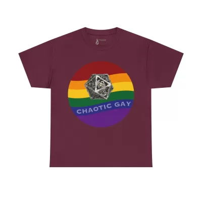 Chaotic Gay | Unisex T-shirt | Dungeons and Dragons Style | Pathfinder Style | Fantastic Gift | Metal D20 Shirt | Dragon Dice Shirt - Image 37