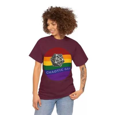 Chaotic Gay | Unisex T-shirt | Dungeons and Dragons Style | Pathfinder Style | Fantastic Gift | Metal D20 Shirt | Dragon Dice Shirt - Image 39