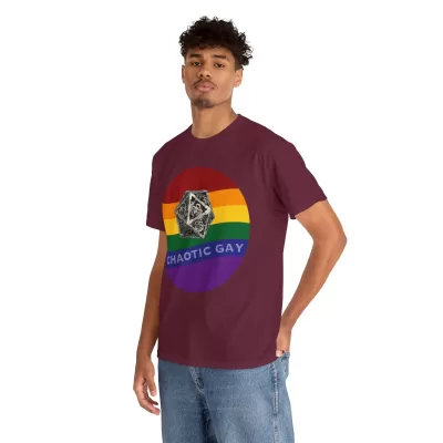 Chaotic Gay | Unisex T-shirt | Dungeons and Dragons Style | Pathfinder Style | Fantastic Gift | Metal D20 Shirt | Dragon Dice Shirt - Image 42