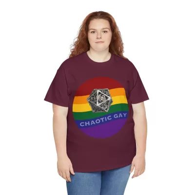 Chaotic Gay | Unisex T-shirt | Dungeons and Dragons Style | Pathfinder Style | Fantastic Gift | Metal D20 Shirt | Dragon Dice Shirt - Image 43