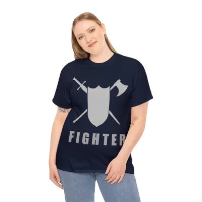 Fighter | Unisex T-shirt | Dungeons and Dragons Style | Pathfinder Style | Fantastic Gift | Metal D20 Shirt | Dragon Dice Shirt - Image 65