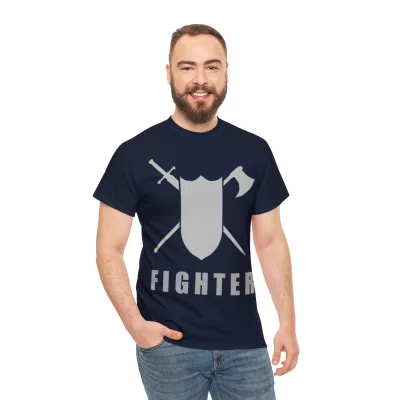 Fighter | Unisex T-shirt | Dungeons and Dragons Style | Pathfinder Style | Fantastic Gift | Metal D20 Shirt | Dragon Dice Shirt - Image 66