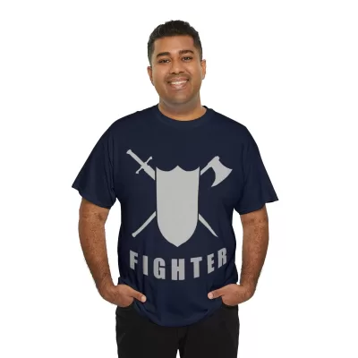 Fighter | Unisex T-shirt | Dungeons and Dragons Style | Pathfinder Style | Fantastic Gift | Metal D20 Shirt | Dragon Dice Shirt - Image 68