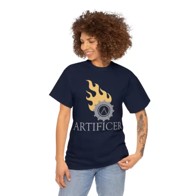 Artificer | Unisex T-shirt | Dungeons and Dragons Style | Pathfinder Style | Fantastic Gift | Metal D20 Shirt | Dragon Dice Shirt - Image 64