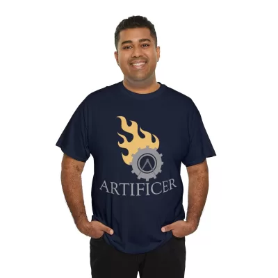 Artificer | Unisex T-shirt | Dungeons and Dragons Style | Pathfinder Style | Fantastic Gift | Metal D20 Shirt | Dragon Dice Shirt - Image 68
