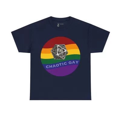 Chaotic Gay | Unisex T-shirt | Dungeons and Dragons Style | Pathfinder Style | Fantastic Gift | Metal D20 Shirt | Dragon Dice Shirt - Image 97
