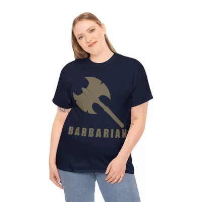 Barbarian | Unisex T-shirt | Dungeons and Dragons Style | Pathfinder Style | Fantastic Gift | Metal D20 Shirt | Dragon Dice Shirt - Image 53