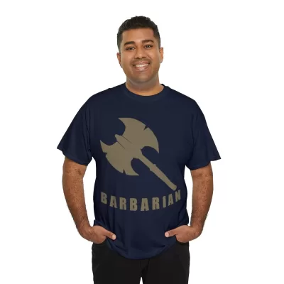 Barbarian | Unisex T-shirt | Dungeons and Dragons Style | Pathfinder Style | Fantastic Gift | Metal D20 Shirt | Dragon Dice Shirt - Image 56