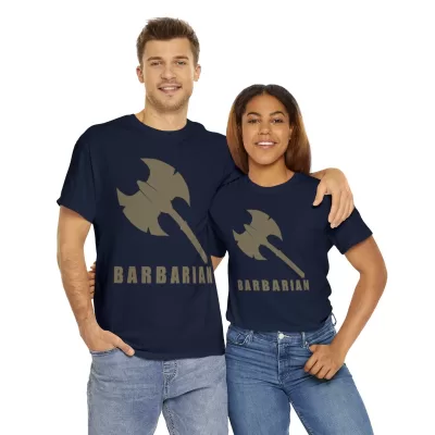 Barbarian | Unisex T-shirt | Dungeons and Dragons Style | Pathfinder Style | Fantastic Gift | Metal D20 Shirt | Dragon Dice Shirt - Image 58