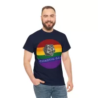 Chaotic Gay | Unisex T-shirt | Dungeons and Dragons Style | Pathfinder Style | Fantastic Gift | Metal D20 Shirt | Dragon Dice Shirt