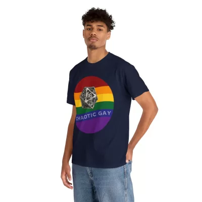 Chaotic Gay | Unisex T-shirt | Dungeons and Dragons Style | Pathfinder Style | Fantastic Gift | Metal D20 Shirt | Dragon Dice Shirt - Image 102