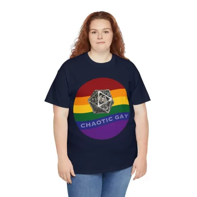 Chaotic Gay | Unisex T-shirt | Dungeons and Dragons Style | Pathfinder Style | Fantastic Gift | Metal D20 Shirt | Dragon Dice Shirt - Image 103