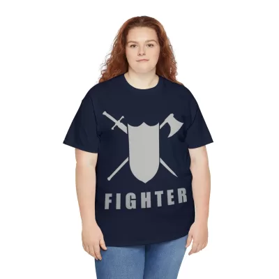Fighter | Unisex T-shirt | Dungeons and Dragons Style | Pathfinder Style | Fantastic Gift | Metal D20 Shirt | Dragon Dice Shirt - Image 61