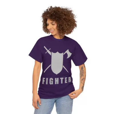 Fighter | Unisex T-shirt | Dungeons and Dragons Style | Pathfinder Style | Fantastic Gift | Metal D20 Shirt | Dragon Dice Shirt - Image 76