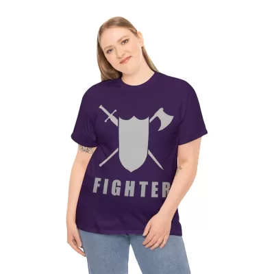 Fighter | Unisex T-shirt | Dungeons and Dragons Style | Pathfinder Style | Fantastic Gift | Metal D20 Shirt | Dragon Dice Shirt - Image 77