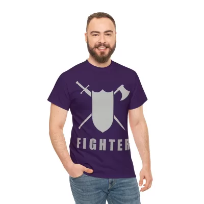Fighter | Unisex T-shirt | Dungeons and Dragons Style | Pathfinder Style | Fantastic Gift | Metal D20 Shirt | Dragon Dice Shirt - Image 78