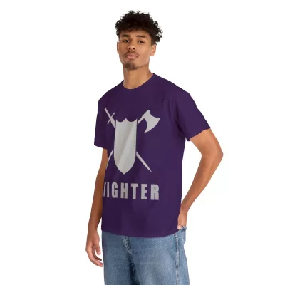 Fighter | Unisex T-shirt | Dungeons and Dragons Style | Pathfinder Style | Fantastic Gift | Metal D20 Shirt | Dragon Dice Shirt - Image 79