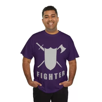 Fighter | Unisex T-shirt | Dungeons and Dragons Style | Pathfinder Style | Fantastic Gift | Metal D20 Shirt | Dragon Dice Shirt - Image 80