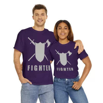 Fighter | Unisex T-shirt | Dungeons and Dragons Style | Pathfinder Style | Fantastic Gift | Metal D20 Shirt | Dragon Dice Shirt - Image 82