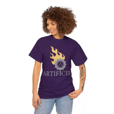 Artificer | Unisex T-shirt | Dungeons and Dragons Style | Pathfinder Style | Fantastic Gift | Metal D20 Shirt | Dragon Dice Shirt - Image 76