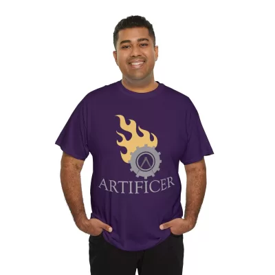 Artificer | Unisex T-shirt | Dungeons and Dragons Style | Pathfinder Style | Fantastic Gift | Metal D20 Shirt | Dragon Dice Shirt - Image 80
