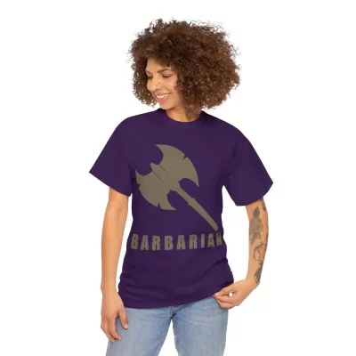 Barbarian | Unisex T-shirt | Dungeons and Dragons Style | Pathfinder Style | Fantastic Gift | Metal D20 Shirt | Dragon Dice Shirt - Image 76