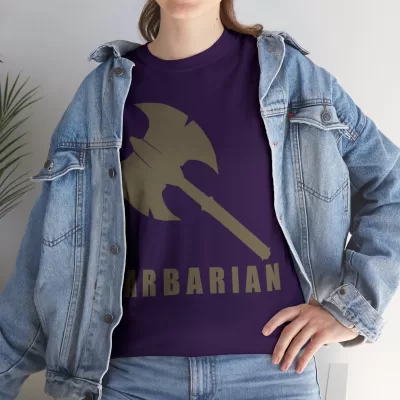 Barbarian | Unisex T-shirt | Dungeons and Dragons Style | Pathfinder Style | Fantastic Gift | Metal D20 Shirt | Dragon Dice Shirt - Image 81