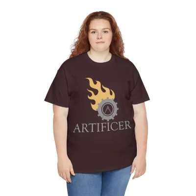 Artificer | Unisex T-shirt | Dungeons and Dragons Style | Pathfinder Style | Fantastic Gift | Metal D20 Shirt | Dragon Dice Shirt - Image 31