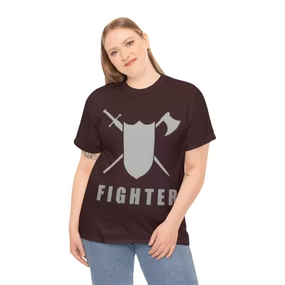Fighter | Unisex T-shirt | Dungeons and Dragons Style | Pathfinder Style | Fantastic Gift | Metal D20 Shirt | Dragon Dice Shirt - Image 29
