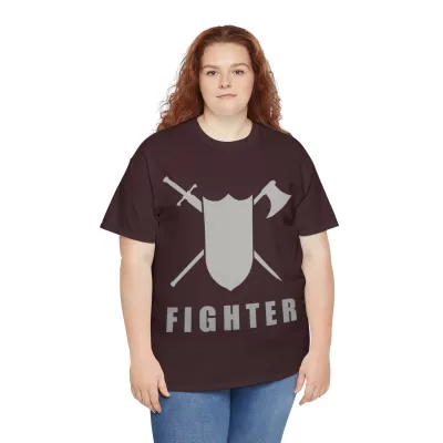 Fighter | Unisex T-shirt | Dungeons and Dragons Style | Pathfinder Style | Fantastic Gift | Metal D20 Shirt | Dragon Dice Shirt - Image 25
