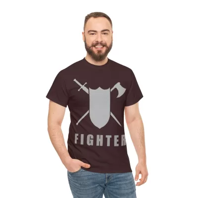 Fighter | Unisex T-shirt | Dungeons and Dragons Style | Pathfinder Style | Fantastic Gift | Metal D20 Shirt | Dragon Dice Shirt - Image 30