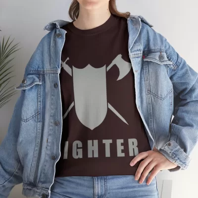 Fighter | Unisex T-shirt | Dungeons and Dragons Style | Pathfinder Style | Fantastic Gift | Metal D20 Shirt | Dragon Dice Shirt - Image 33