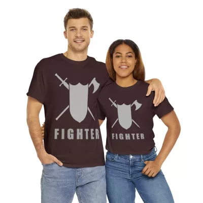 Fighter | Unisex T-shirt | Dungeons and Dragons Style | Pathfinder Style | Fantastic Gift | Metal D20 Shirt | Dragon Dice Shirt - Image 34