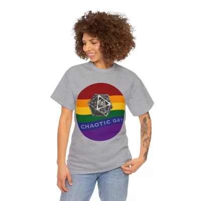 Chaotic Gay | Unisex T-shirt | Dungeons and Dragons Style | Pathfinder Style | Fantastic Gift | Metal D20 Shirt | Dragon Dice Shirt - Image 27
