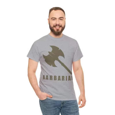 Barbarian | Unisex T-shirt | Dungeons and Dragons Style | Pathfinder Style | Fantastic Gift | Metal D20 Shirt | Dragon Dice Shirt - Image 25